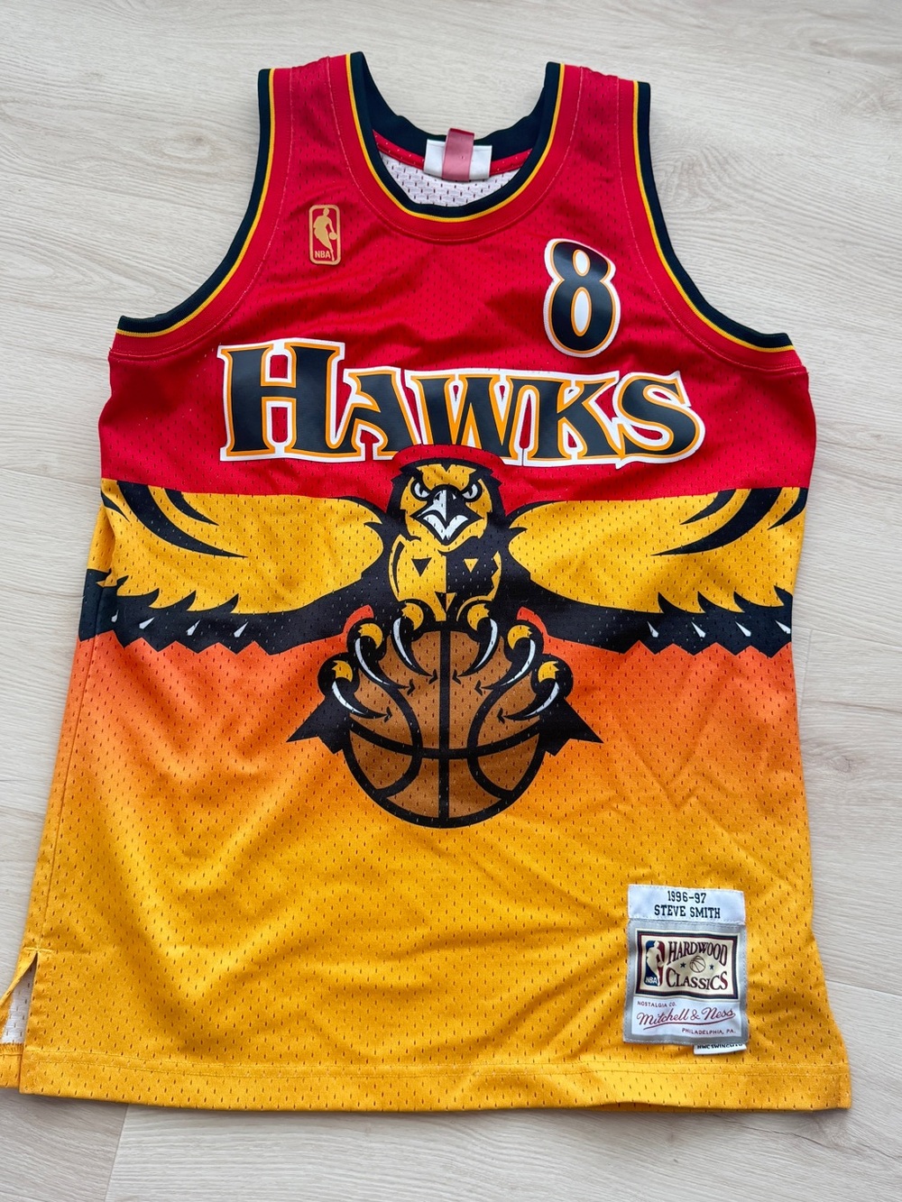 NBA Atlanta Hawks 'Hawks' Red & Yellow Retro Jersey